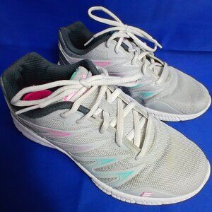 FILA Memory Foam Running Shoes Gray Pink Teal Women’s Size 8 / 8.5